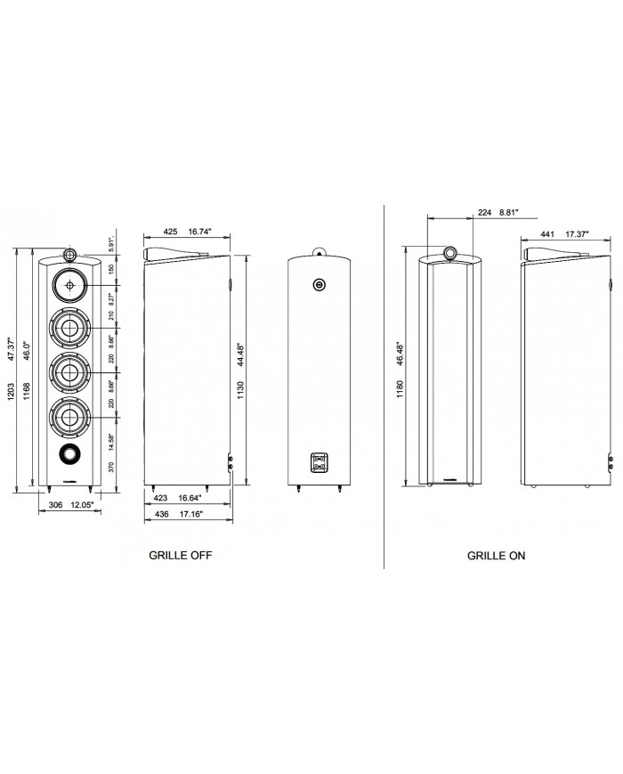 Bowers & Wilkins 803D Dimensions