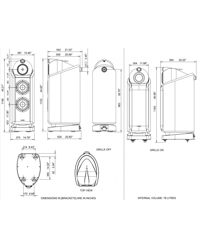 Bowers & Wilkins 802D Dimensions